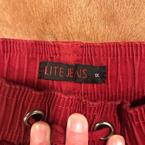 NWT Elite Jeans elastic ankle Distressed 1X - Picture 2 of 8